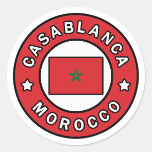 Pegatina Redonda Casablanca Marruecos