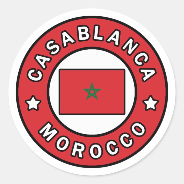 Pegatina Redonda Casablanca Marruecos (Anverso)