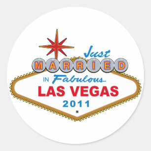 Pegatina Redonda Casado En Las Fabulosas Vegas 2011