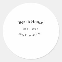 Casas de playa. Fecha año personalizado coordenada