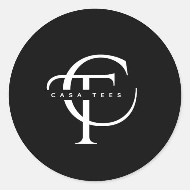 Pegatina Redonda "CasaTees: expresa tu propio estilo" (Anverso)