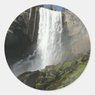 Pegatina Redonda Cascada Vernal I en el Parque Nacional Yosemite