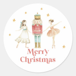 Pegatina Redonda Cascanueces Ballet de Invierno Navidad