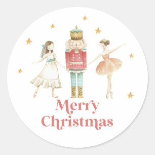 Pegatina Redonda Cascanueces Ballet de Invierno Navidad