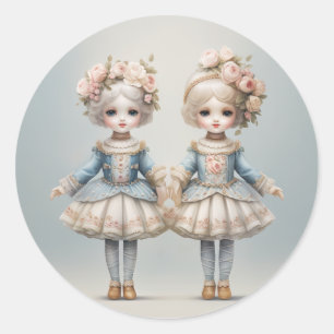 Pegatina Redonda Cascanueces Ballet Fashion-Rosebuds