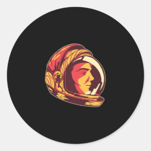 Pegatina Redonda Casco de Astronauta