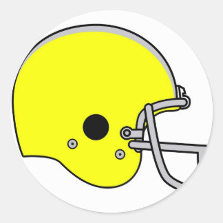Pegatina Redonda casco de fútbol amarillo