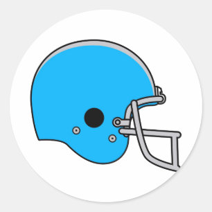 Pegatina Redonda Casco de Fútbol Azul Claro
