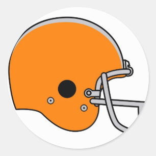 Pegatina Redonda casco de fútbol naranja