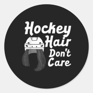 Pegatina Redonda Casco de Hockey sobre Hierba Divertido para Mujere