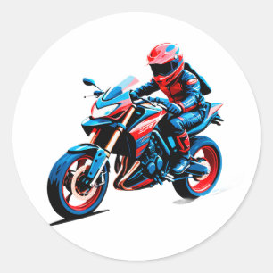 Pegatina Redonda Casco de Motocicleta Elegante para Motociclista Vi