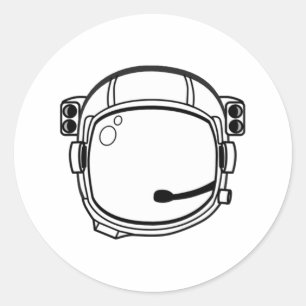 Pegatina Redonda Casco espacial astronauta