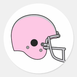 Pegatina Redonda Casco rosado de fútbol