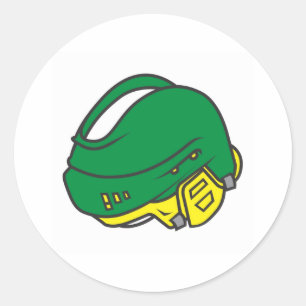 Pegatina Redonda Cascos de hockey