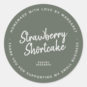 Pegatina Redonda Casero con amor Dark Sage Green