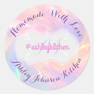 Pegatina Redonda Casero Con Amor Instagra Baked Goods Pink