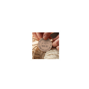 Pegatina Redonda Casero con amor   Kraft Paper Gracias