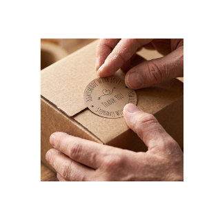 Pegatina Redonda Casero con amor   Kraft Paper Gracias