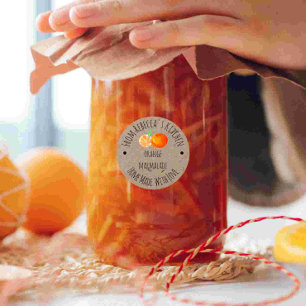 Pegatina Redonda Casero con Naranja de amor
