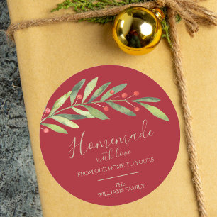 Pegatina Redonda Casero con Navidades de amor