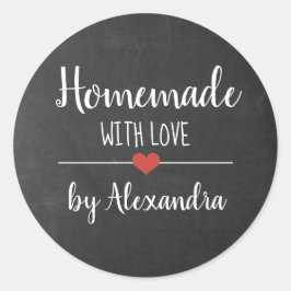 Pegatina Redonda Casero con personalizado de escritura en pizarra d