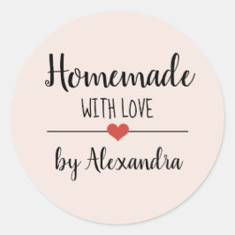 Pegatina Redonda Casero con personalizado de guion rosa negro con a