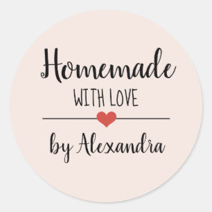 Pegatina Redonda Casero con personalizado de guion rosa negro con a