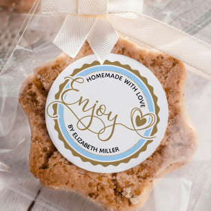 Pegatina Redonda Casero personalizado con amor Disfruta de hacer