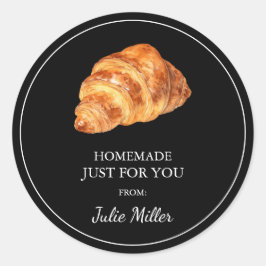 Pegatina Redonda Casero sólo para usted croissant label