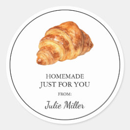 Pegatina Redonda Casero sólo para usted croissant label