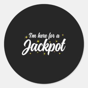 Pegatina Redonda Casino de apuestas tontas Estoy Ganador del Jackpo