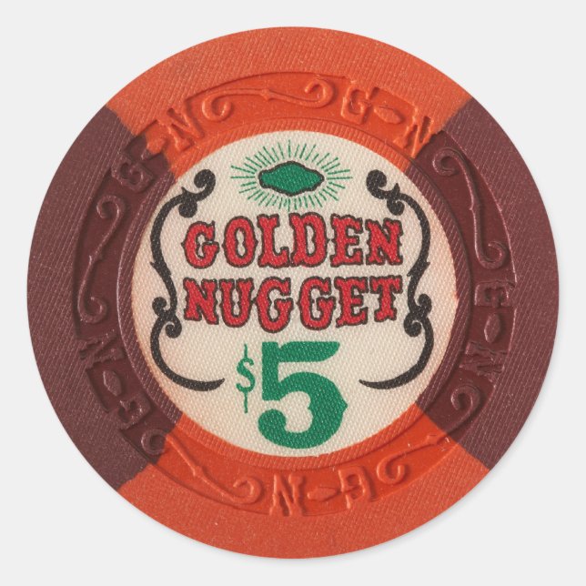 Pegatina Redonda Casino de juego de Chip de Las Vegas Obsolete (Anverso)