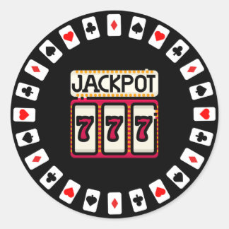 Pegatina Redonda Casino Ganar el Gordo 777