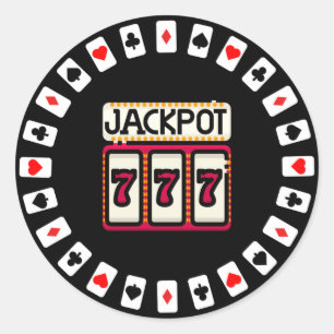 Pegatina Redonda Casino Golpeó el bote 777