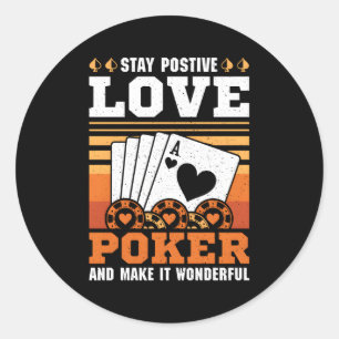 Pegatina Redonda Casino Stay Postist Love Poker