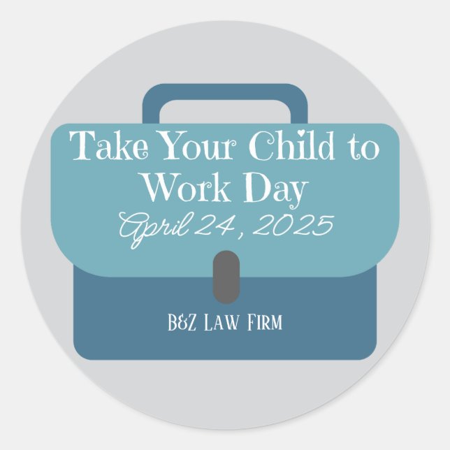 Pegatina Redonda Caso de personalizado para llevar a su hijo al tra (Anverso)