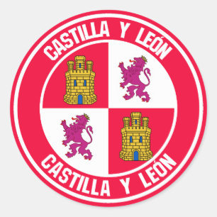 Pegatina Redonda Castilla y León Round Emblem