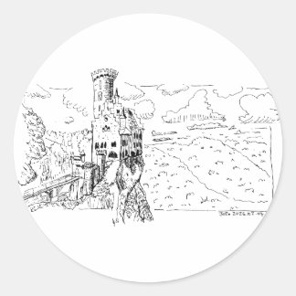 Pegatina Redonda Castillo de Lichtenstein