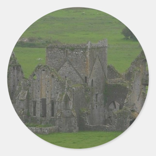 Pegatina Redonda Castillo Irlanda (Anverso)