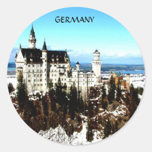 PEGATINA REDONDA CASTILLO NEUSCHWANSTEIN, ALEMANIA