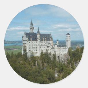 Pegatina Redonda Castillo Neuschwanstein - Schloss Neuschwanstein