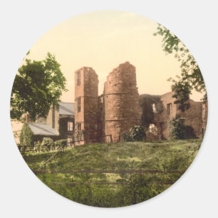 Pegatina Redonda Castillo Wilton, Ross-on-Wye, Herefordshire, Ingla