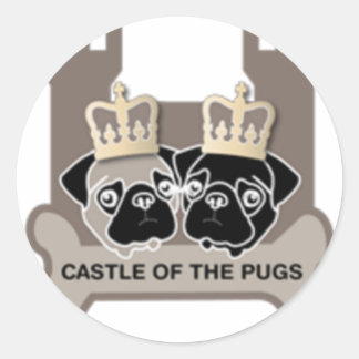 Pegatina Redonda castle of the pugs sticker doorzichtig