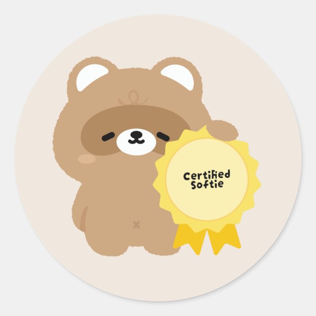 Pegatina Redonda Castor Blandengue Certificado (Anverso)