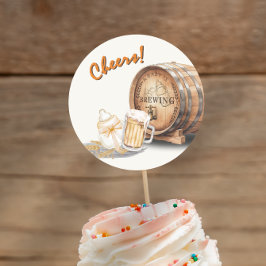 Pegatina Redonda Casual Beer Diaper Keg