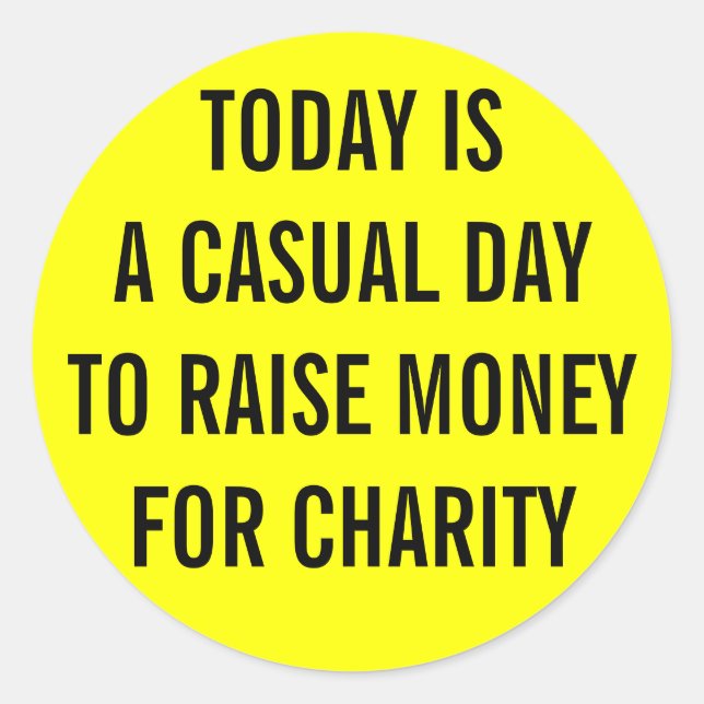 Pegatina Redonda Casual Charity Day (Anverso)