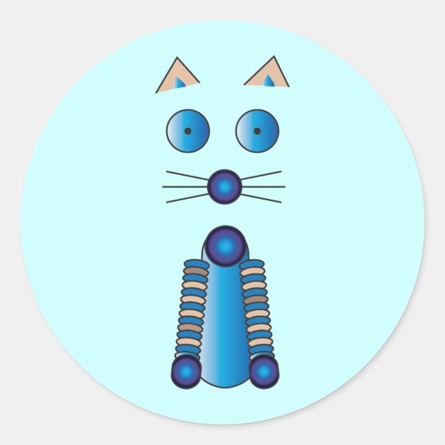Pegatina Redonda CAT azul (Anverso)