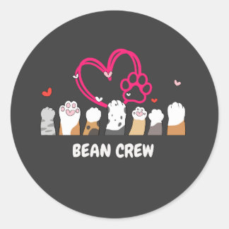 Pegatina Redonda Cat Bean Crew