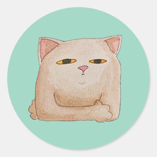 Pegatina Redonda Cat Control (Anverso)