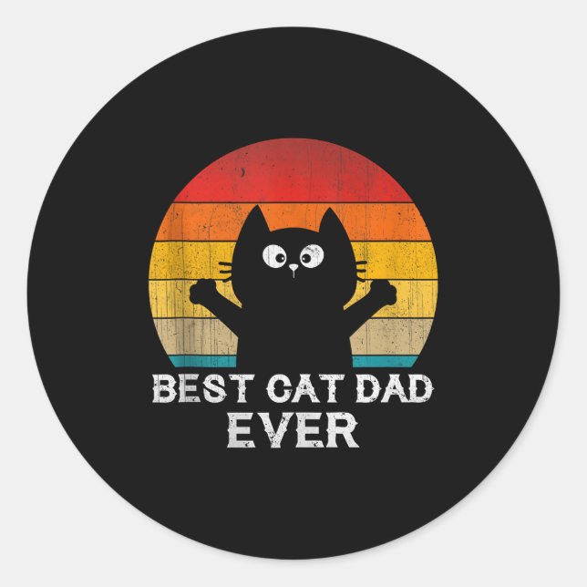 Pegatina Redonda Cat Dad Ever - Funny Cats Tank Top  (Anverso)